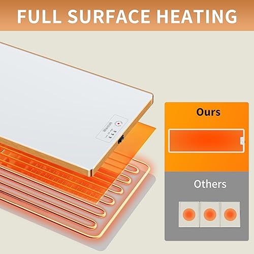 Miniatura 4 de Bandeja de calentamiento eléctrica (extra larga 59"x12"), calentadores de alimentos comerciales para fiestas y bufé, alfombrilla de calentamiento