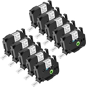 Brother P-Touch Black & White Office Label Makers 6-24mm Label Tapes For Brother PTouch - Compatible With TZ211 221 231 241 251 P Touch Tape 12 Mm - Foto 2