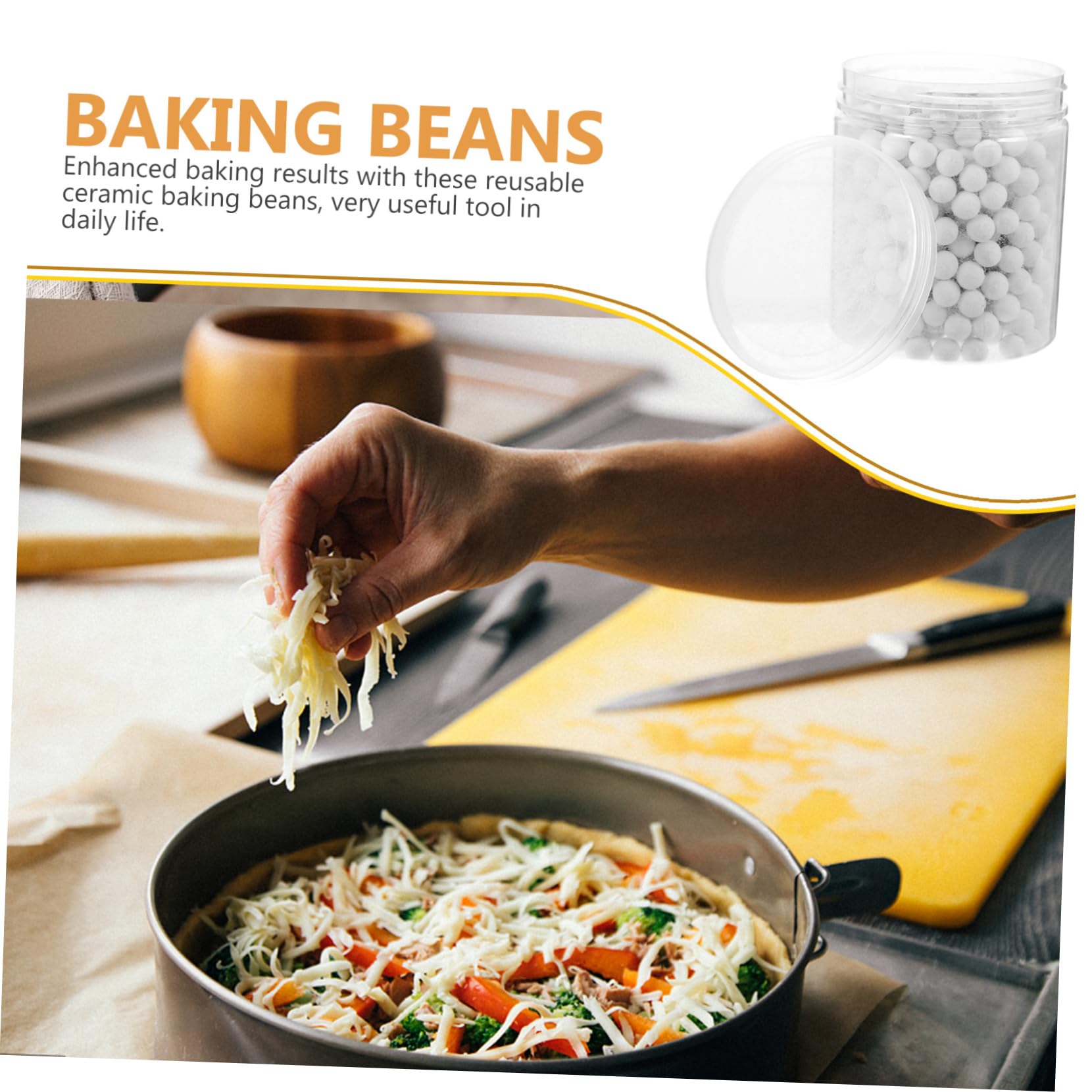 MAGICLULU 2 Stück Gebackene Gebackene Bohnen Essentials Backperlen Bohnen Backen Backzubehör Zubehör Backen Weiß Keramik