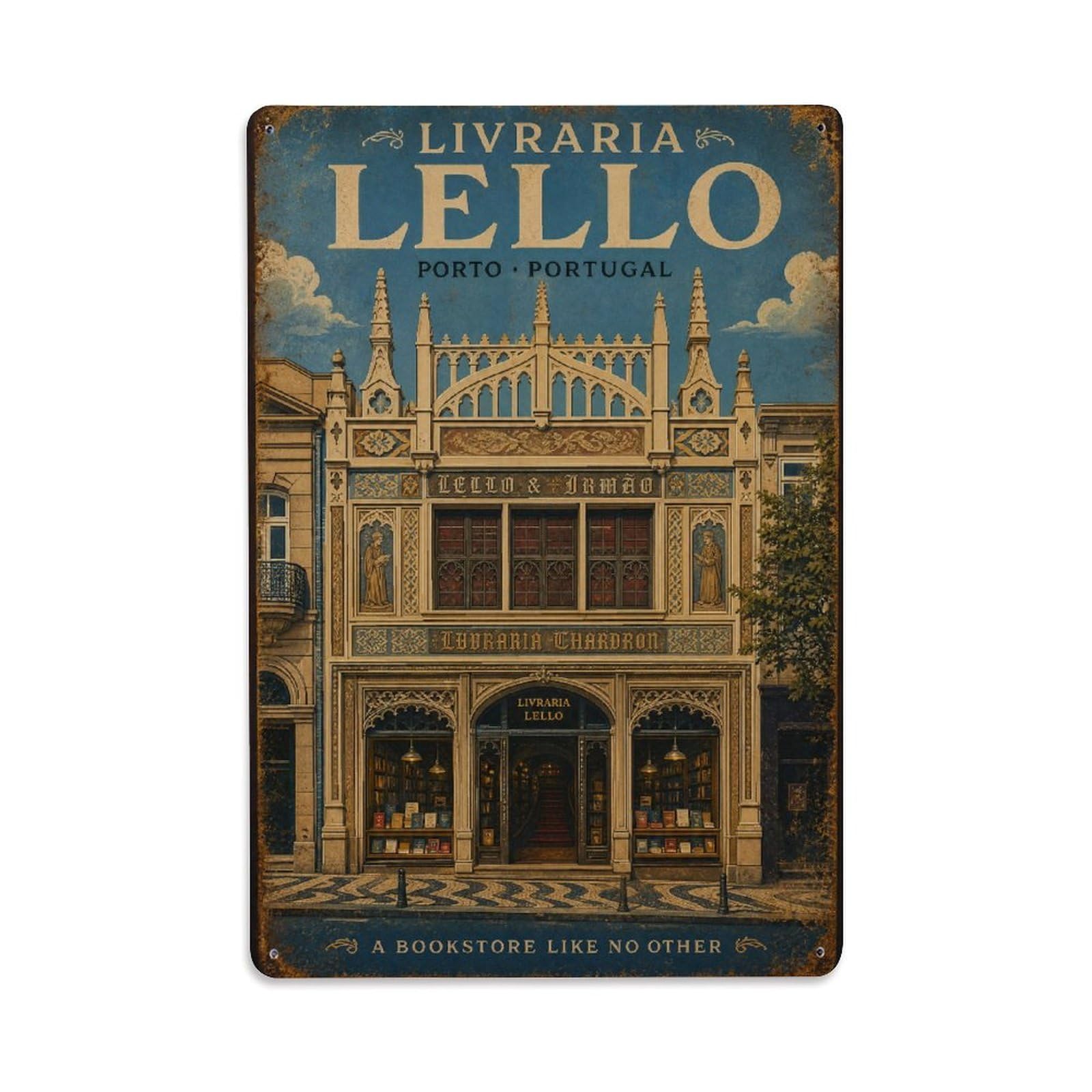 Vintage Travel Portugal Artwork Metal Tin Sign Wall Decor for Cafe, Club, Garden Metal Poster 8x12Inch