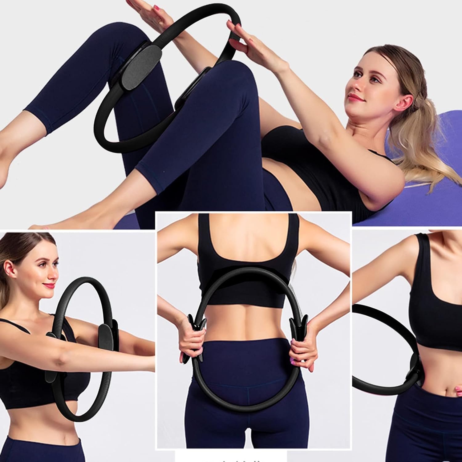Anello fitness per pilates, per donne e uomini, cerchio per addome, gambe, glutei, pilates, riformatore, pilates, principianti, utenti avanzati, allenamento del pavimento pelvico, ideale per