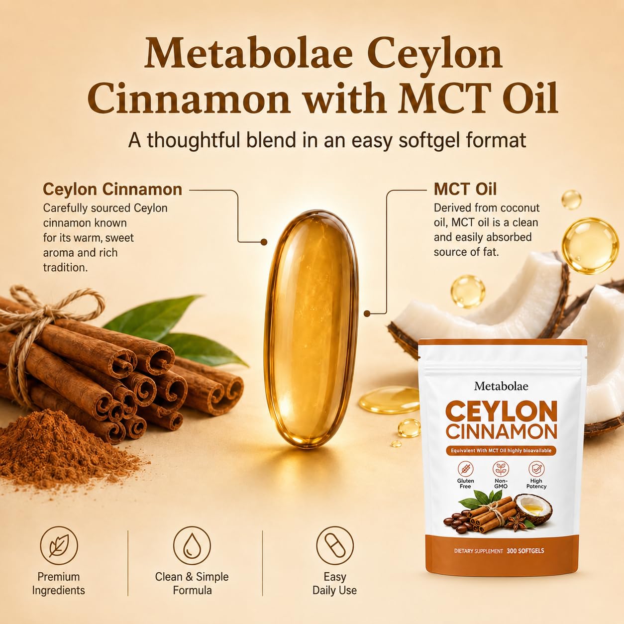 Belano Metabolae Ceylon Cinnamon Softgels with MCT Oil — Amazon image 3