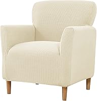 Vista 32 de LiveGo Funda elástica para sillón moderno de mediados de siglo, 1 pieza, fundas sólidas para silla de acento con brazos, fundas suaves para silla