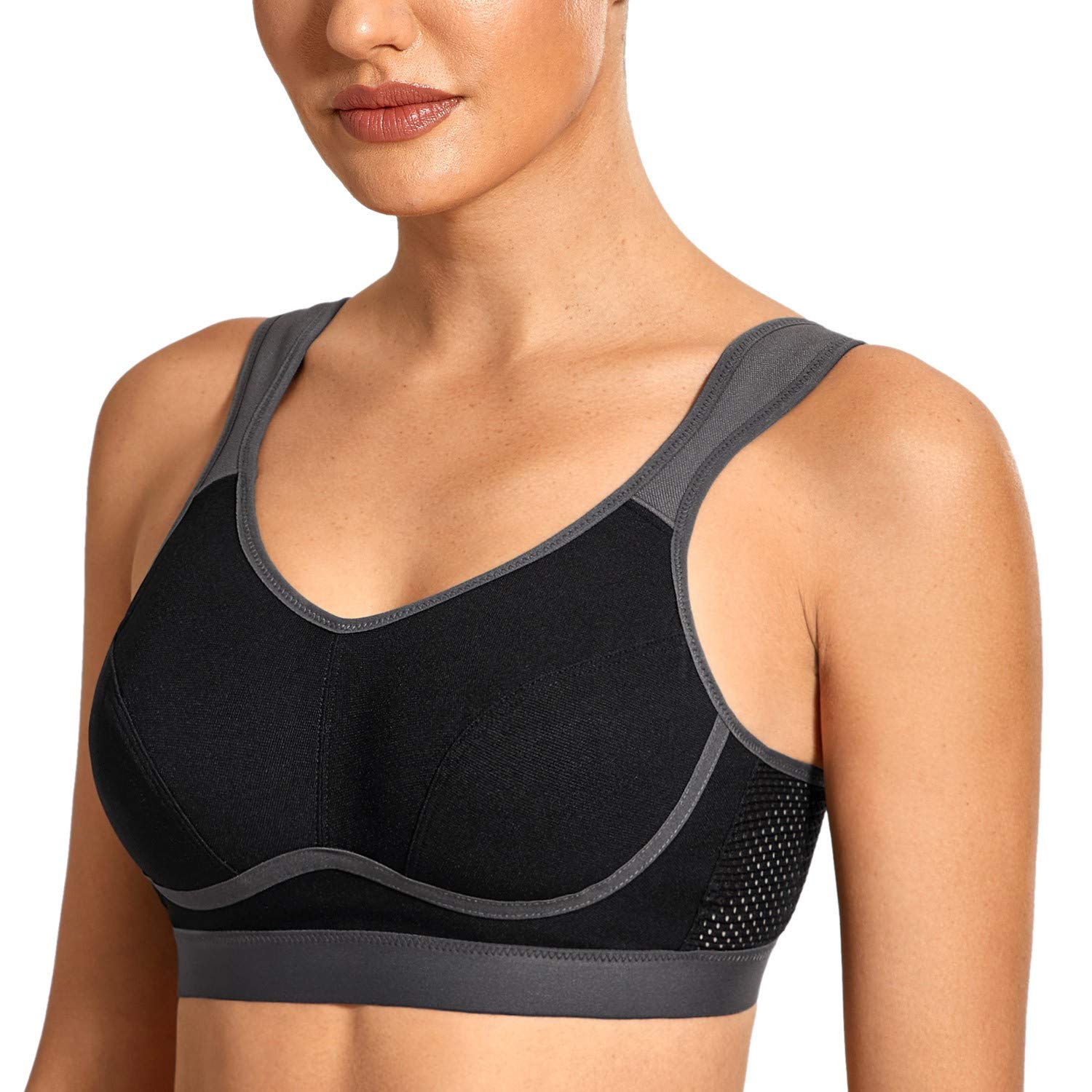 VANTONIA Sujetadores deportivos para mujer, soporte de alto impacto, sin varillas, talla grande, brasier de entrenamiento