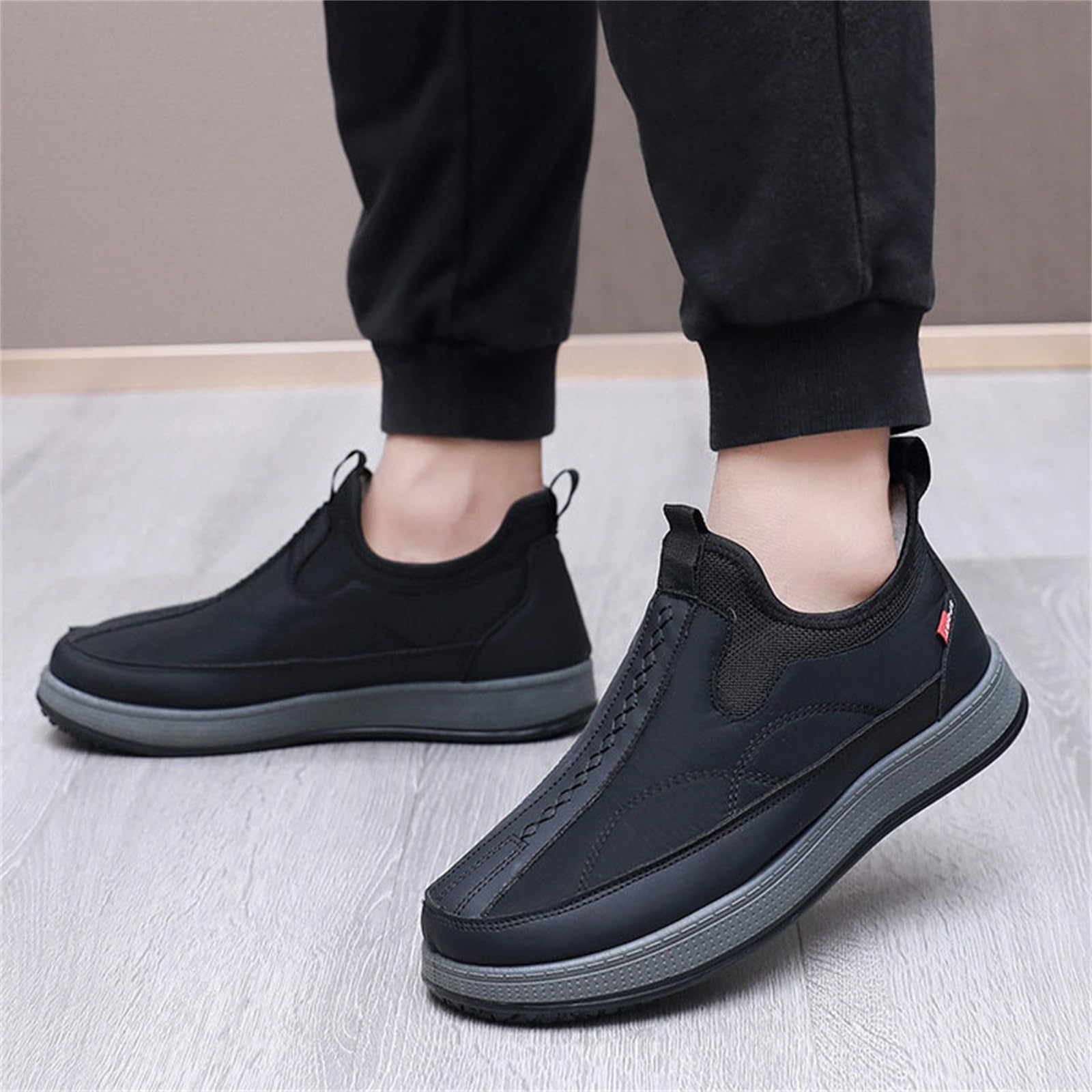 Wasserdichte Schneestiefel für Herren, ultraleicht, wasserdicht, Winterschuhe für bequeme Spaziergänge bei kaltem Wetter, warmer Schlupfschuh