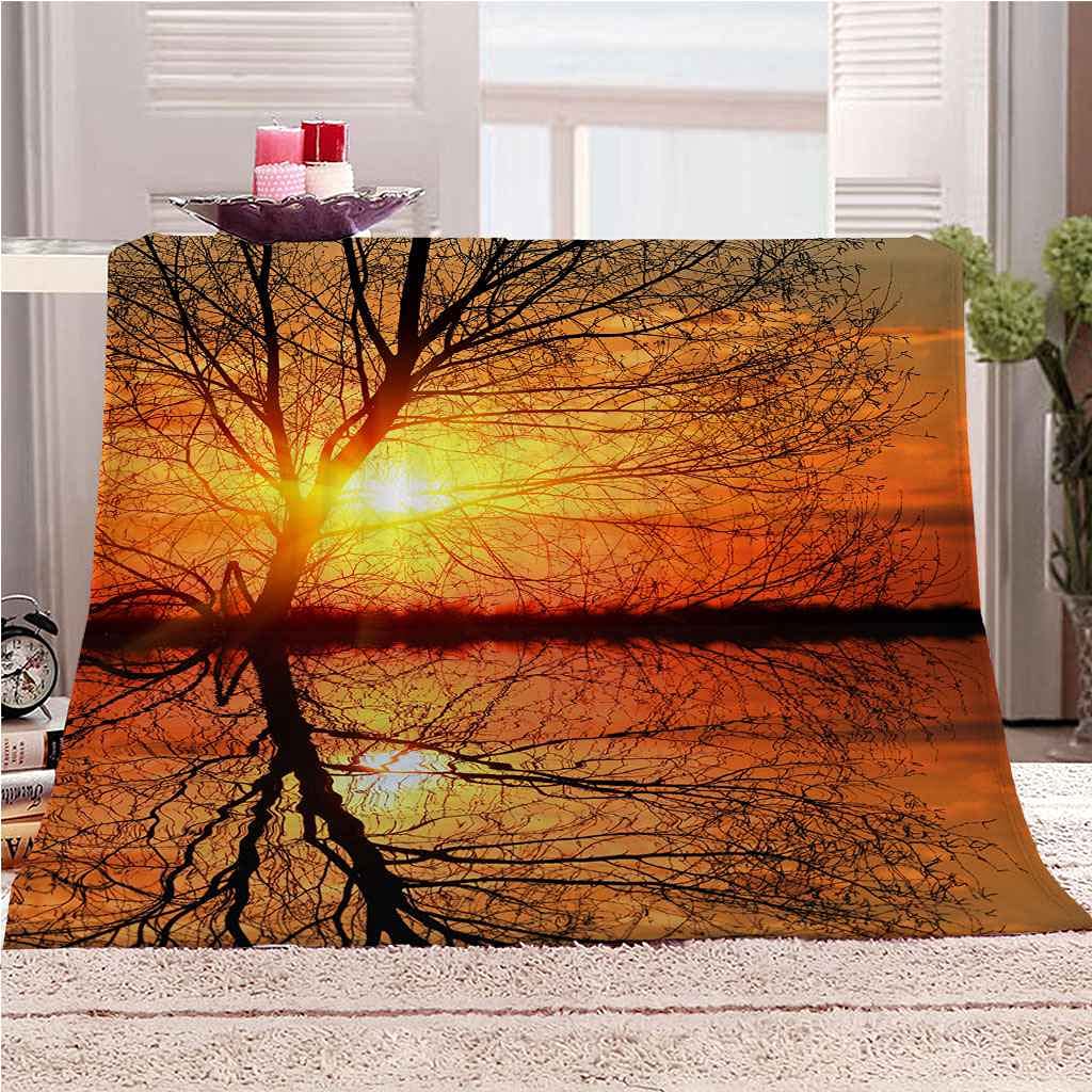 Couverture flanelle 130x150 impression 3D de qualité supérieure grand arbre