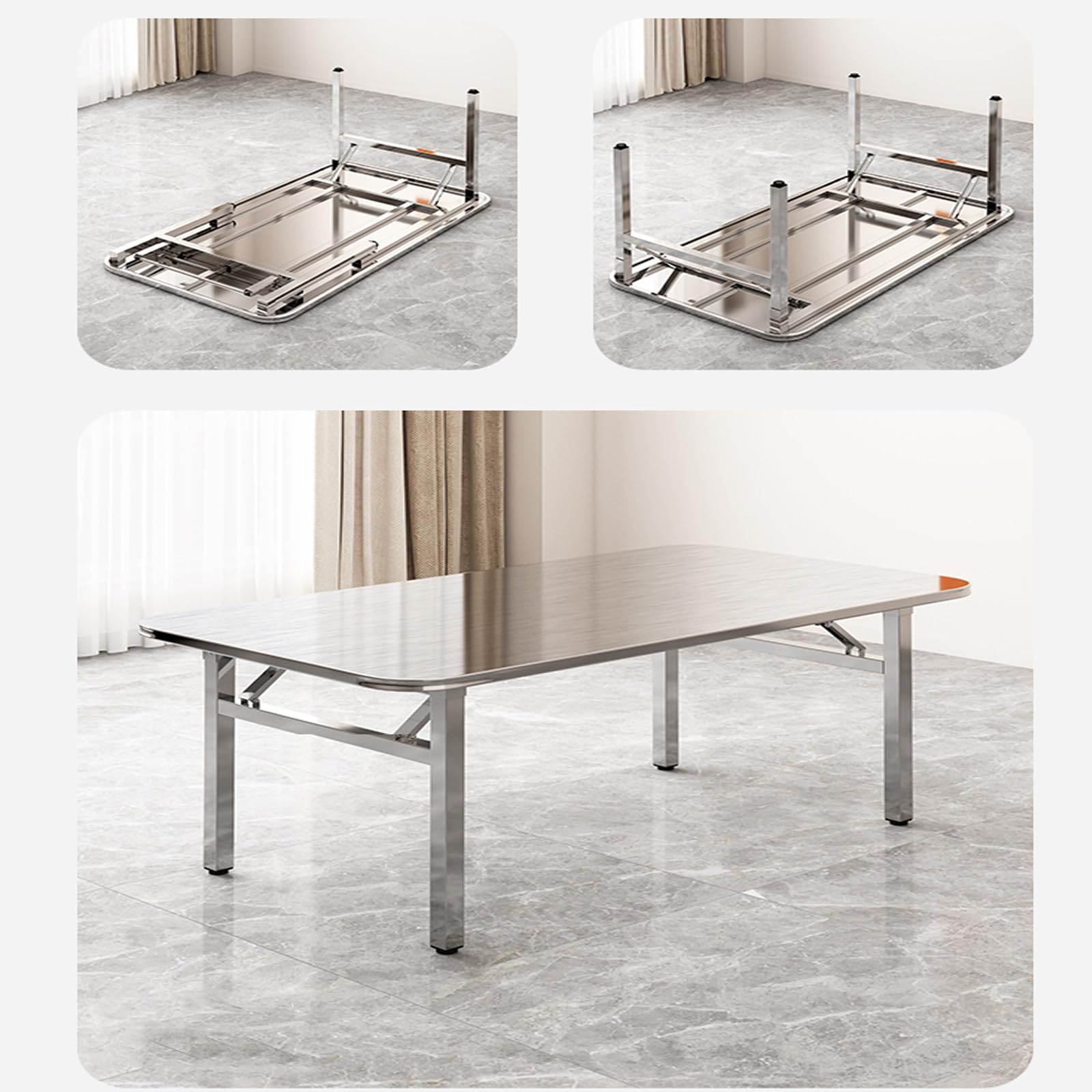 Tavolo da lavoro da cucina, postazione di lavoro, per officina, garage, ufficio, casa, tavolo pieghevole in acciaio inox resistente