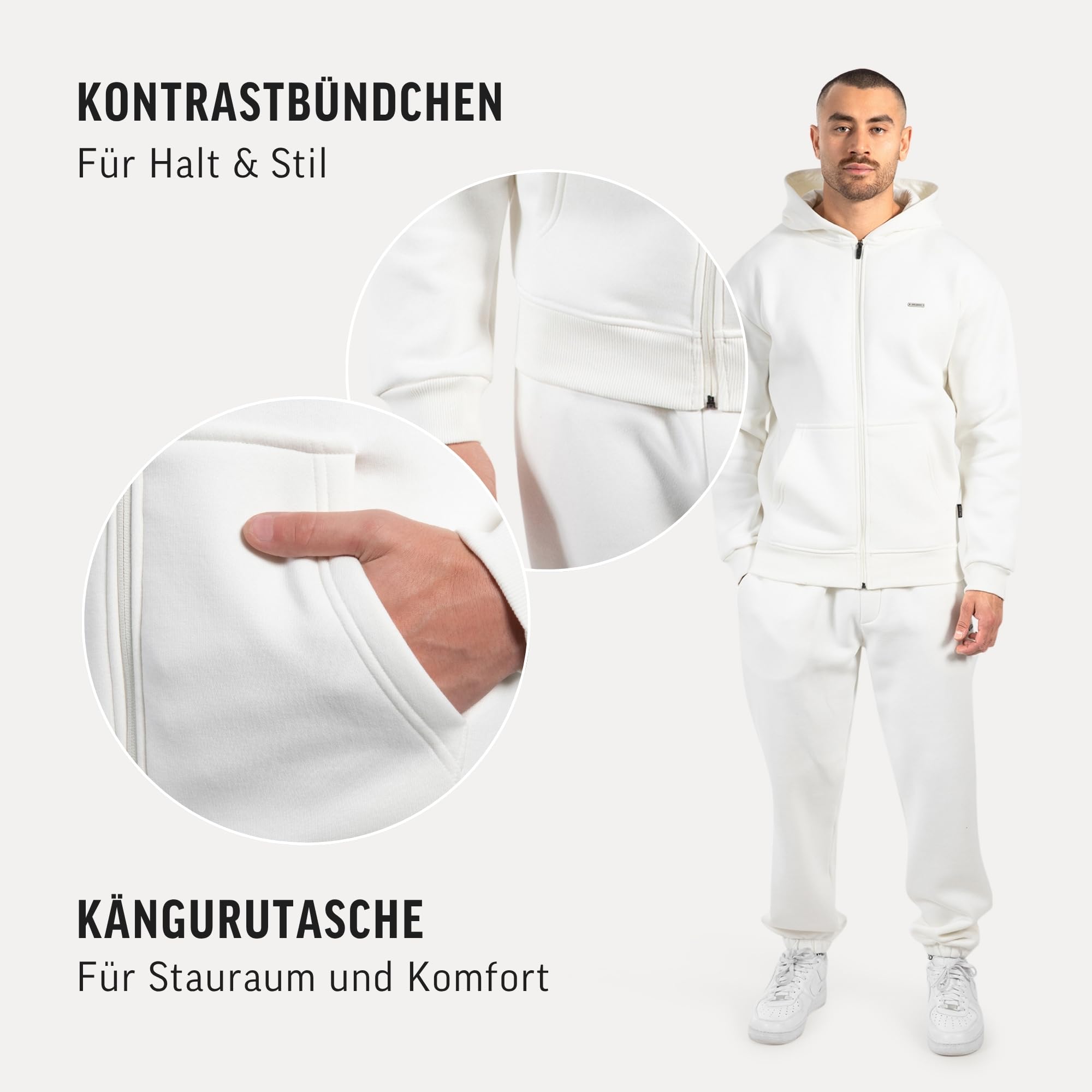 SMILODOX Zip Hoodie Herren Ilyas, Strickjacke mit Logo auf der Brust, durchgehendem Frontzipper, weichem Stoff, Hoody Gerippter Bund für stabilen Sitz, ideal für Alltag, Freizeit und Streetstyle