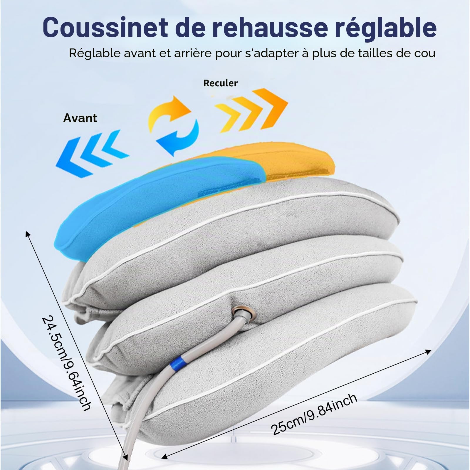 Gonflable Minerve, 3+1 Couches avec Mentonnière, Conception Ergonomique, Tour de cou Avion Doublure épaisse en TPU, pour la Traction Cervicale et le Soulagement de la Douleur