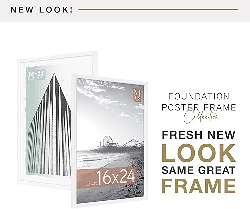 Miniatura 2 de MCS Gallery Foundation - Marco de póster, marco de fotos para arte de pared, blanco, 16 x 24 pulgadas, individual