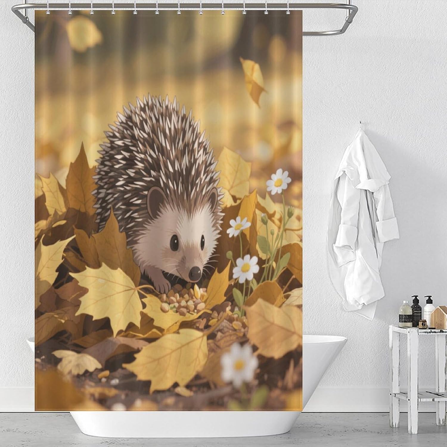Shower Curtains Fabric Shower Curtain Liner Liner Showers Curtain Hedgehog Showers Curtin Opaque for Privacy Protection Water Splash Protection High Aesthetics