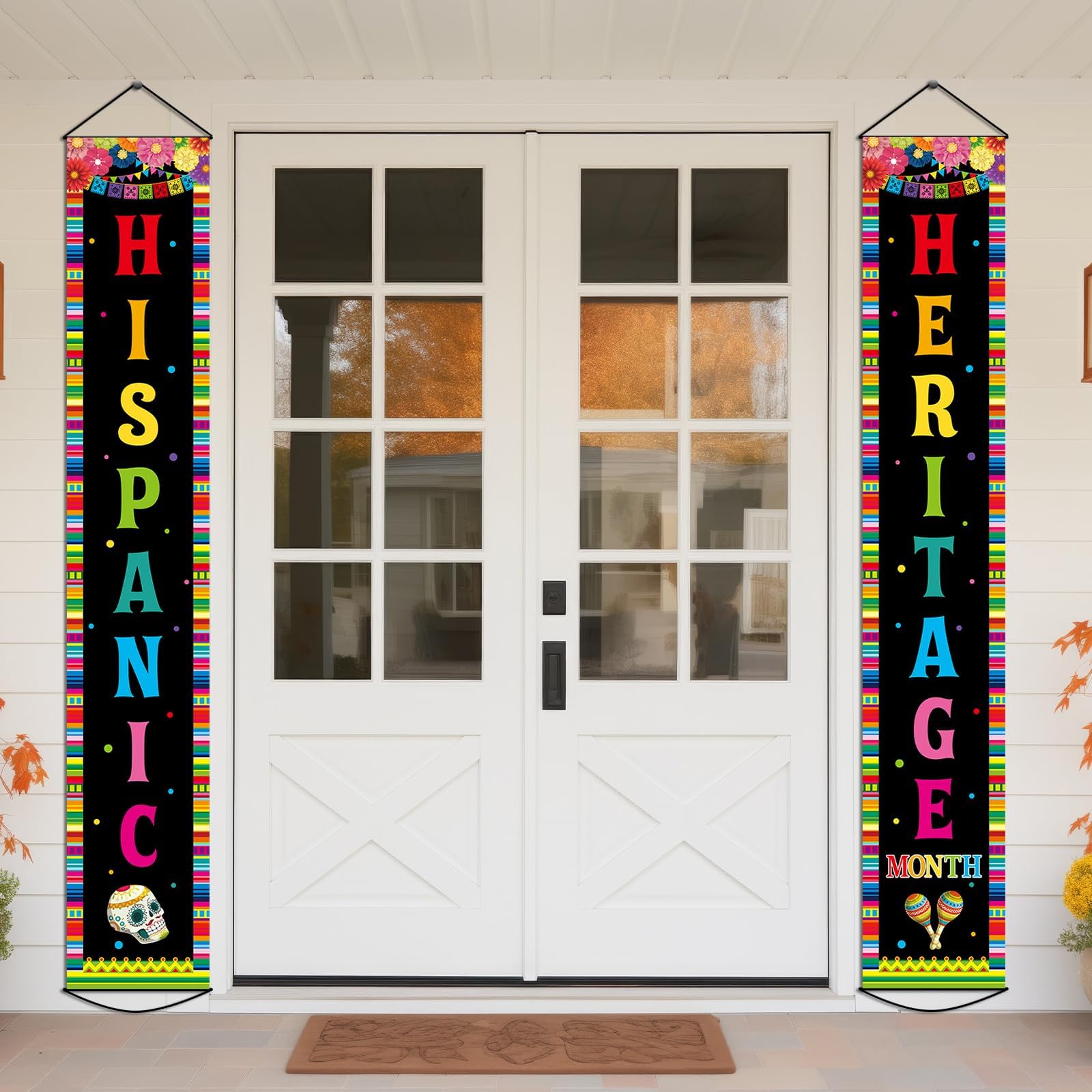 Sunwer Hispanic Heritage Month Decoration Porch Banner Latino Spanish Speaking Countries Flags Decor Classroom Front Door Wall Backdrop