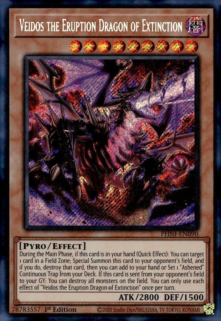 YU-GI-OH! Veidos The Eruption Dragon of Extinction - PHNI-EN090 - Secret Rare - 1st Edition