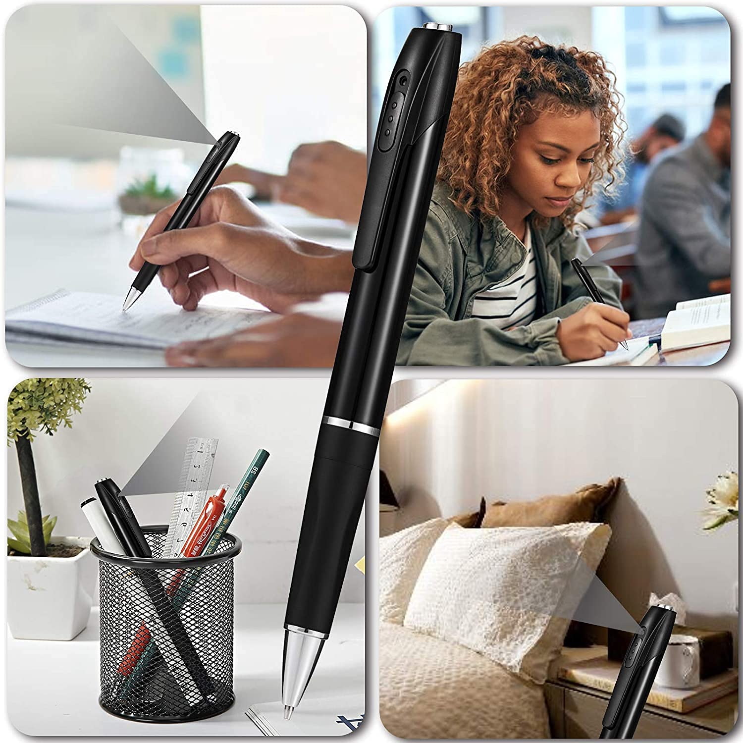 Caméra Espion Caméra Cachée Stylo 1080P Mini Caméra de Poche avec Carte 32 Go Caméra Stylo avec Enregistrement Vidéo Prise de Photo et 150 Mins d'Autonomie de la intérieur extérieur