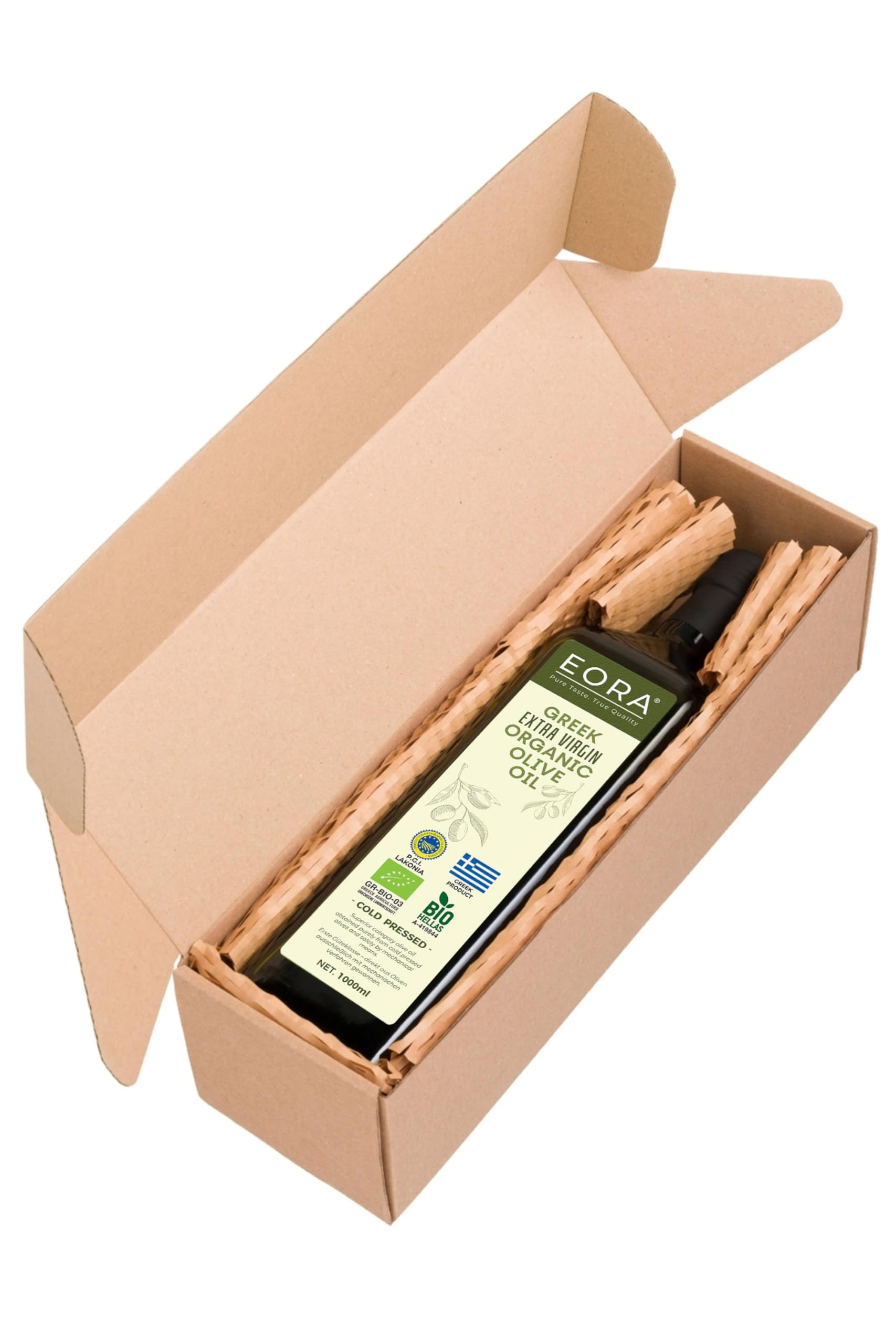EORA Huile d’Olive Extra Vierge Grecque Bio Premium 1L (Nouvelle Récolte 25/26) – Haute teneur en polyphénols, extraite à froid, très faible acidité ~0,3% – origine unique IGP Lakonie, Grèce