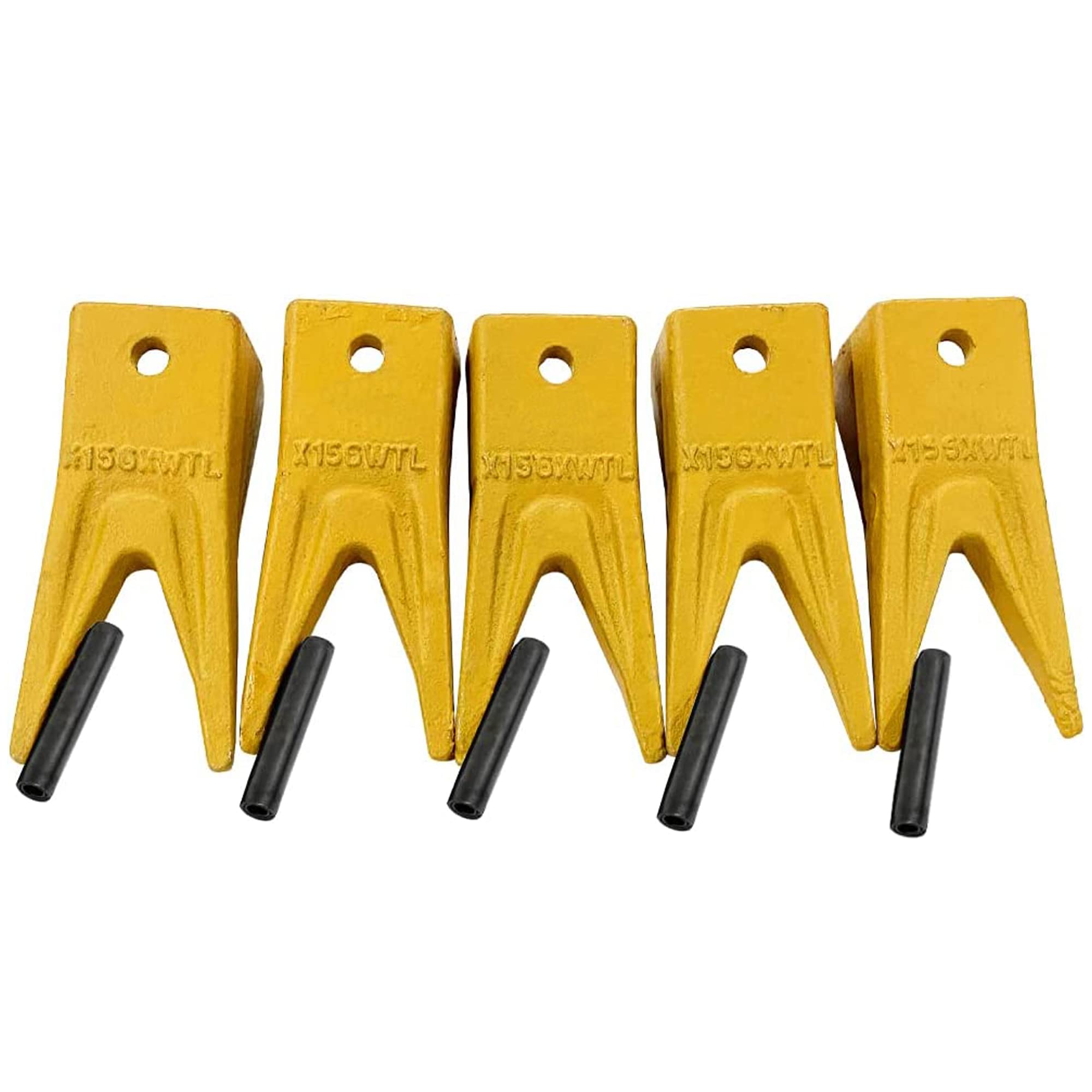 BDI Wear PartsBDI Wear Parts X156WT Mini Excavators Bucket Teeth/Twin Tiger Bucket Teeth with P156 Roll Pins Compatible with Hensley Style X156 for Skid Steer and Mini Excavators (5PK)
