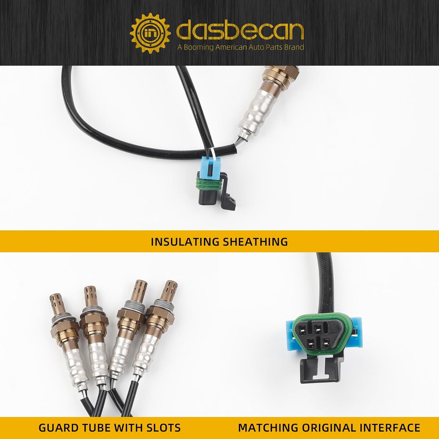 Dasbecan Oxygen O2 Sensor 4Pcs Upstream Downstream Compatible with 2003-2007 Chevrolet Chevy Suburban Silverado 1500 2500 3500 V8 6.0L, GMC Yukon Sierra Cadillac Escalade Hummer H2#234-4669 234-4407