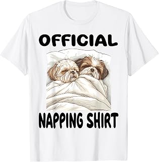 Shih Tzu Dog Official Napping shirt Pajamas Nightgown T-Shirt