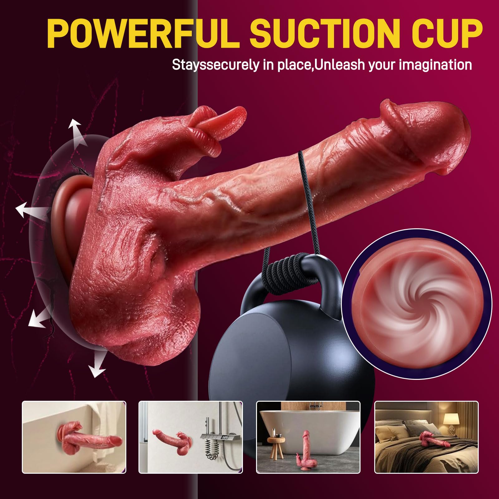 Gode Femme Sex Vibromasseur Feminin Va et Vient, Sex Toys Gode Vibro-masseur 10 Modes Télescopique & Vibrant, Sextoyse Femme Clitoridienne Sextoy Couple Jouet Adulte 21cm Dildo,+Telecommande