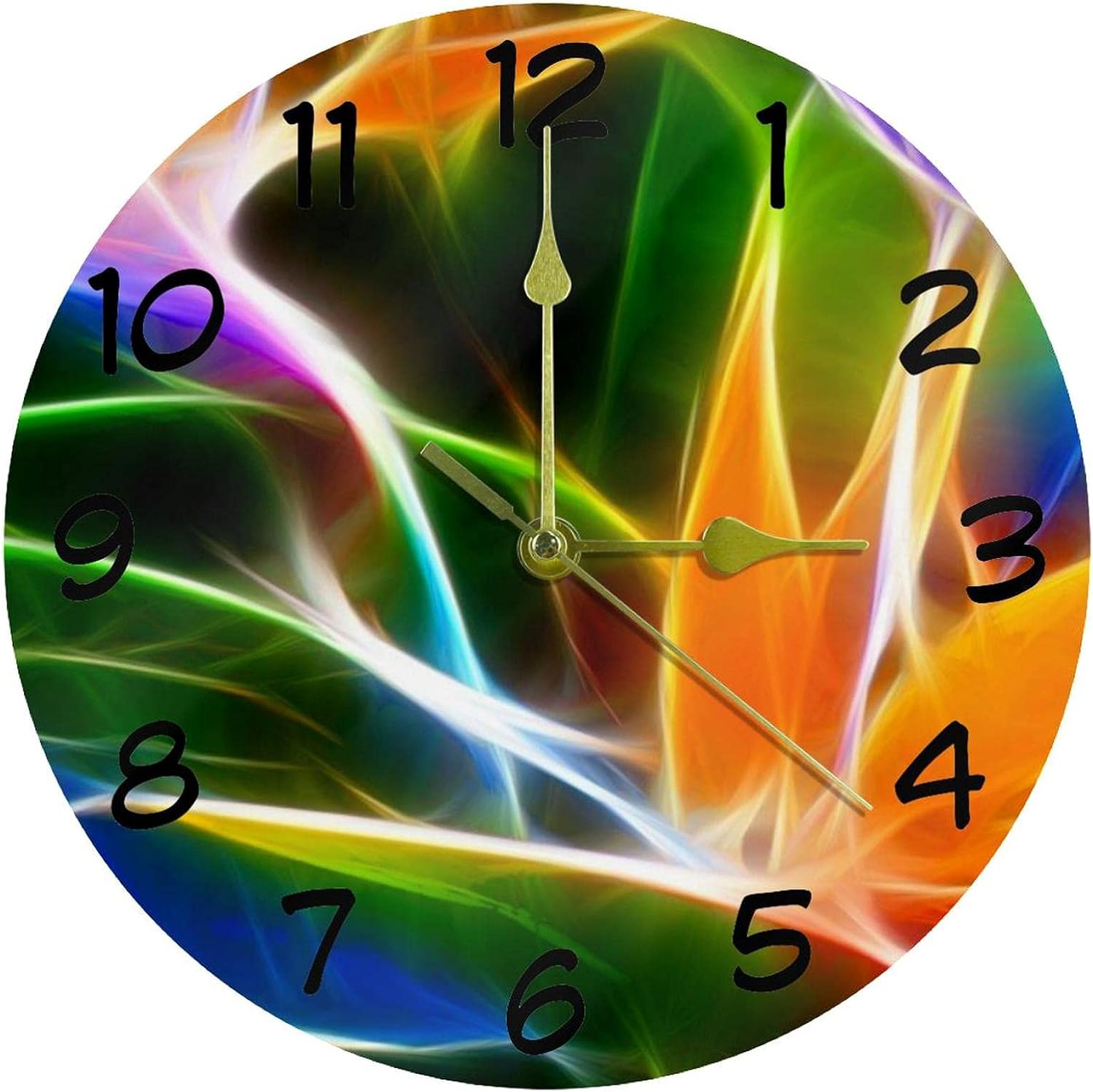 LORVIES Bird of Paradise Silent Non Ticking Acrylic Decorative 10 Inch Round Clock for Home Office School