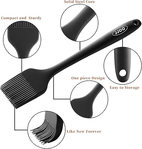 Miniatura 3 de JJOO - 2 cepillos de silicona para repostería, resistentes al calor, para aceite, salsa, hornear, barbacoa y parrilla, sin BPA, apto para