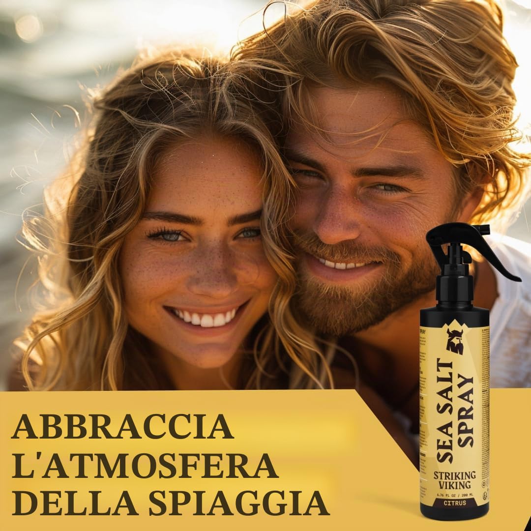 Striking Viking Spray sale marino per uomini – spray per capelli con acqua salata profumata agli agrumi – styling e spray per capelli da spiaggia – 6,76 Oz