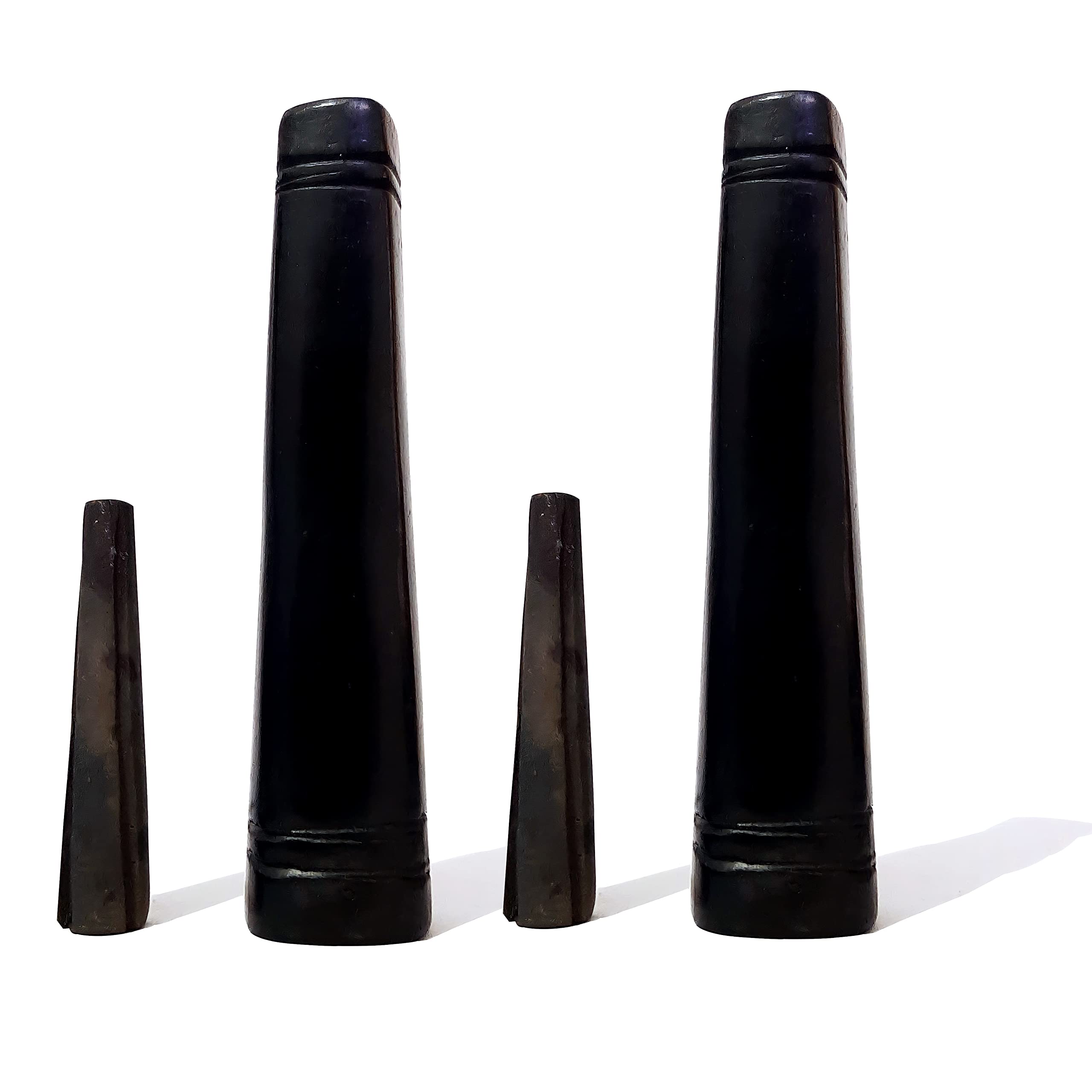 RKD Enterprises Deshi Handmade Black Terracotta Clay Chillum Smoking Pipe Mitti Mart Clay Chillum for Smoking 4.5 Inches Pack of 2