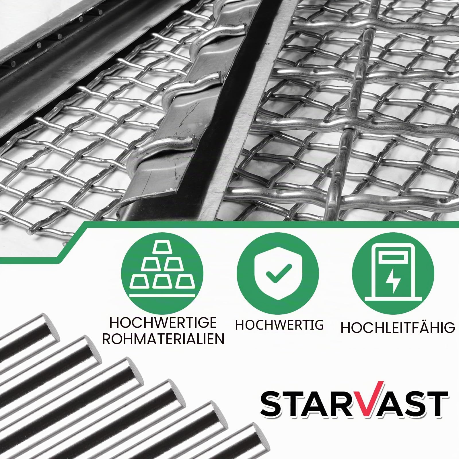 STARVAST 20 Stück Edelstahlstäbe, Edelstahl Rundstäbe 6mm x 300mm, Metallstäbe zum Basteln, Rundstab 304 Edelstahl Rundstangen Metallstange Stabstahl, Rundstahl für DIY Handwerk Modellauto Flugzeug