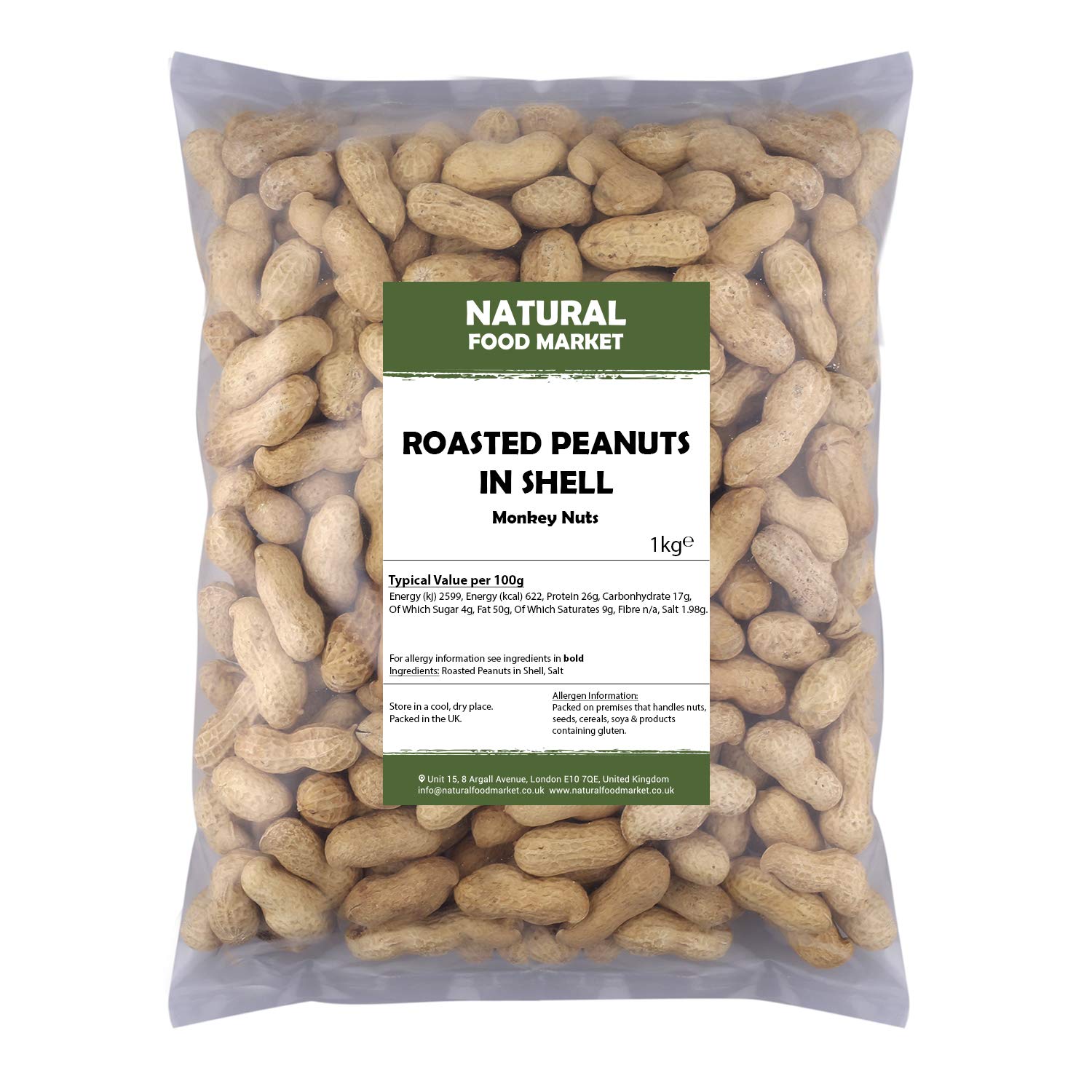 Buy Roasted Peanuts in Shells (Monkey Nuts) 1kg by Natural Food Market