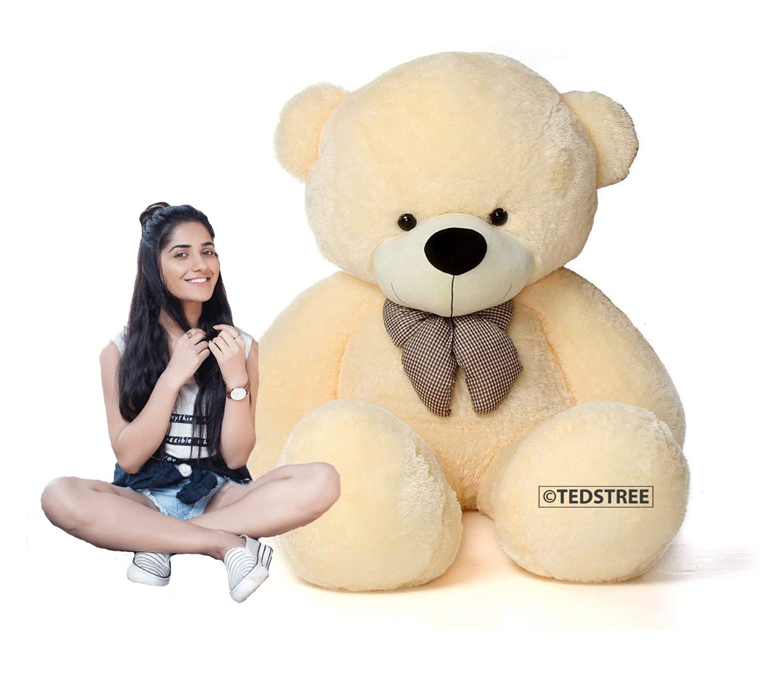 TEDSTREE Skin Friendly Ultra Soft 4 Feet Teddy Bear for Kids, Lovable Huggable Cute Soft Giant Teddy Bear for Girlfriends/Wife/Kids -(Cream, 4 Feet/121cm) (B07QPKM545) Amazon Price History, Amazon Price Tracker