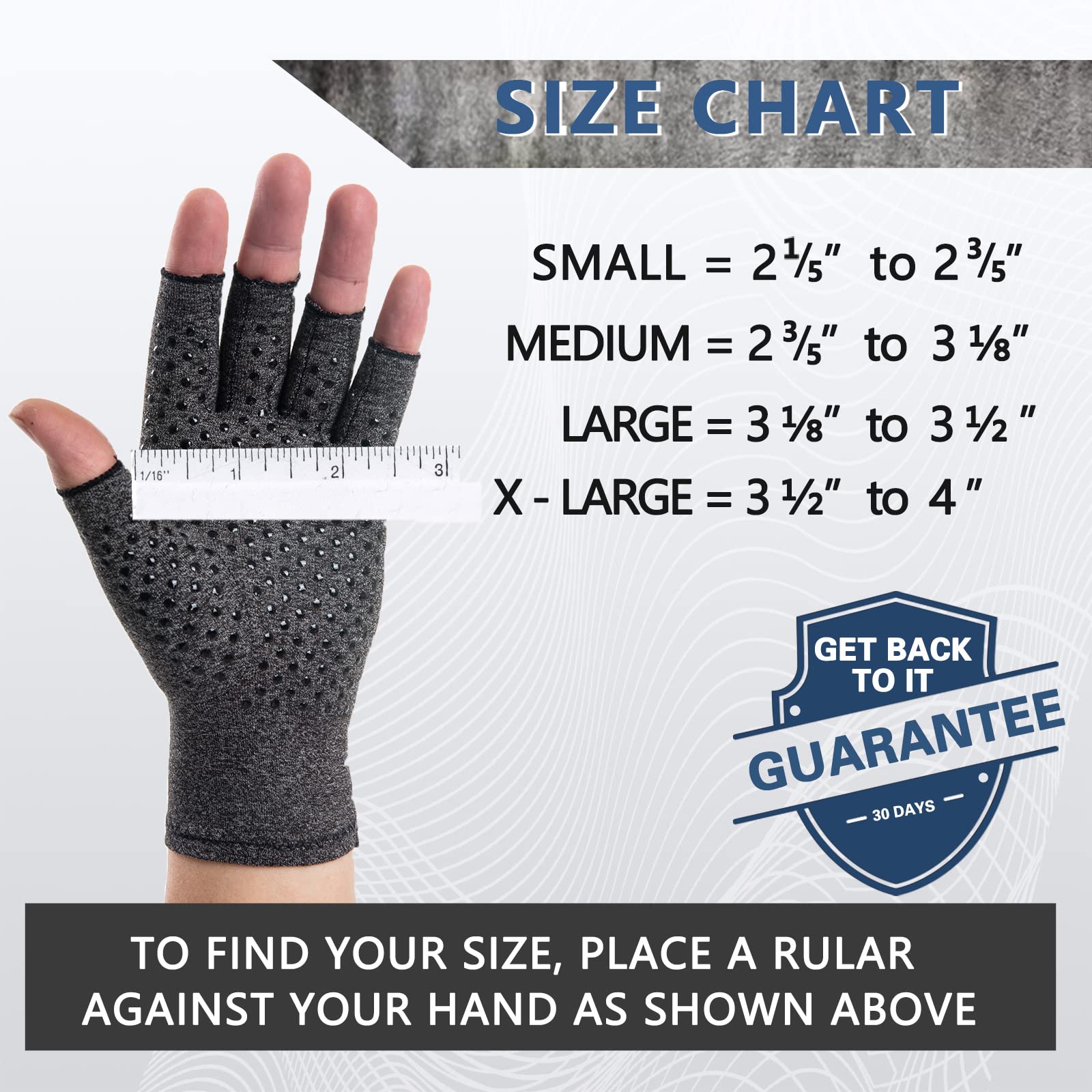 Guantes de compresión para mujeres y hombres, sin dedos, transpirables, absorben la humedad, guantes de compresión para artritis para dolores en las articulaciones
