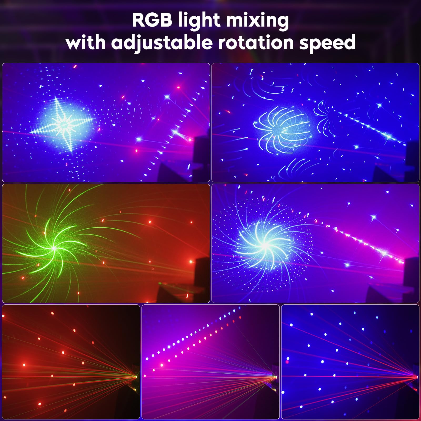 Discolicht Partylicht, DMX 9 Lens LED RGB Partylicht Stroboskop, disco licht mit Sound Aktiviert für Home Party Klub Geburtstag Hochzeit Konzert Bar