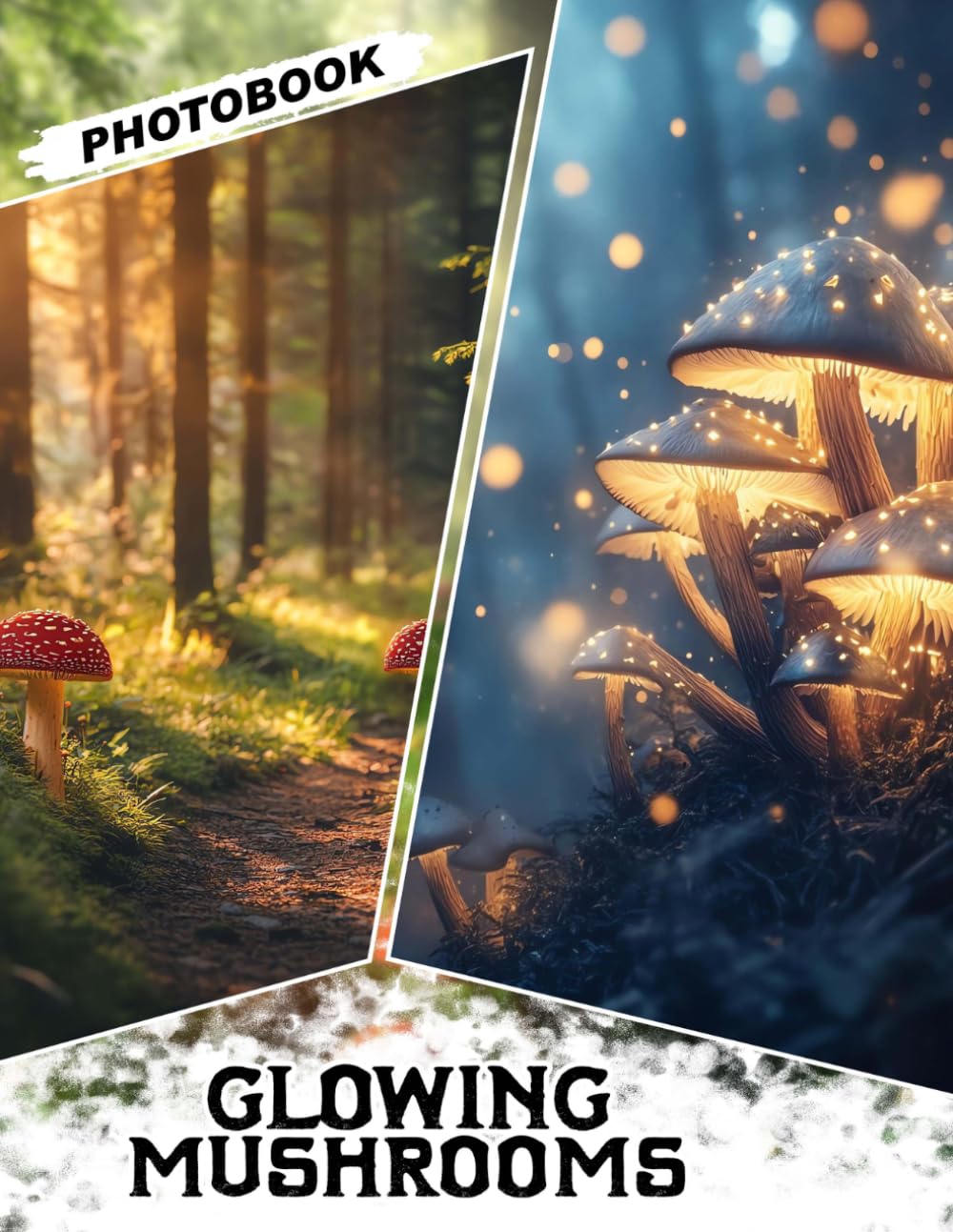 Glowing Mushrooms Photo Book: Enchanting Gift with 40 Captivating Pictures of Bioluminescent Fungi Illuminating the Dark Forestscape