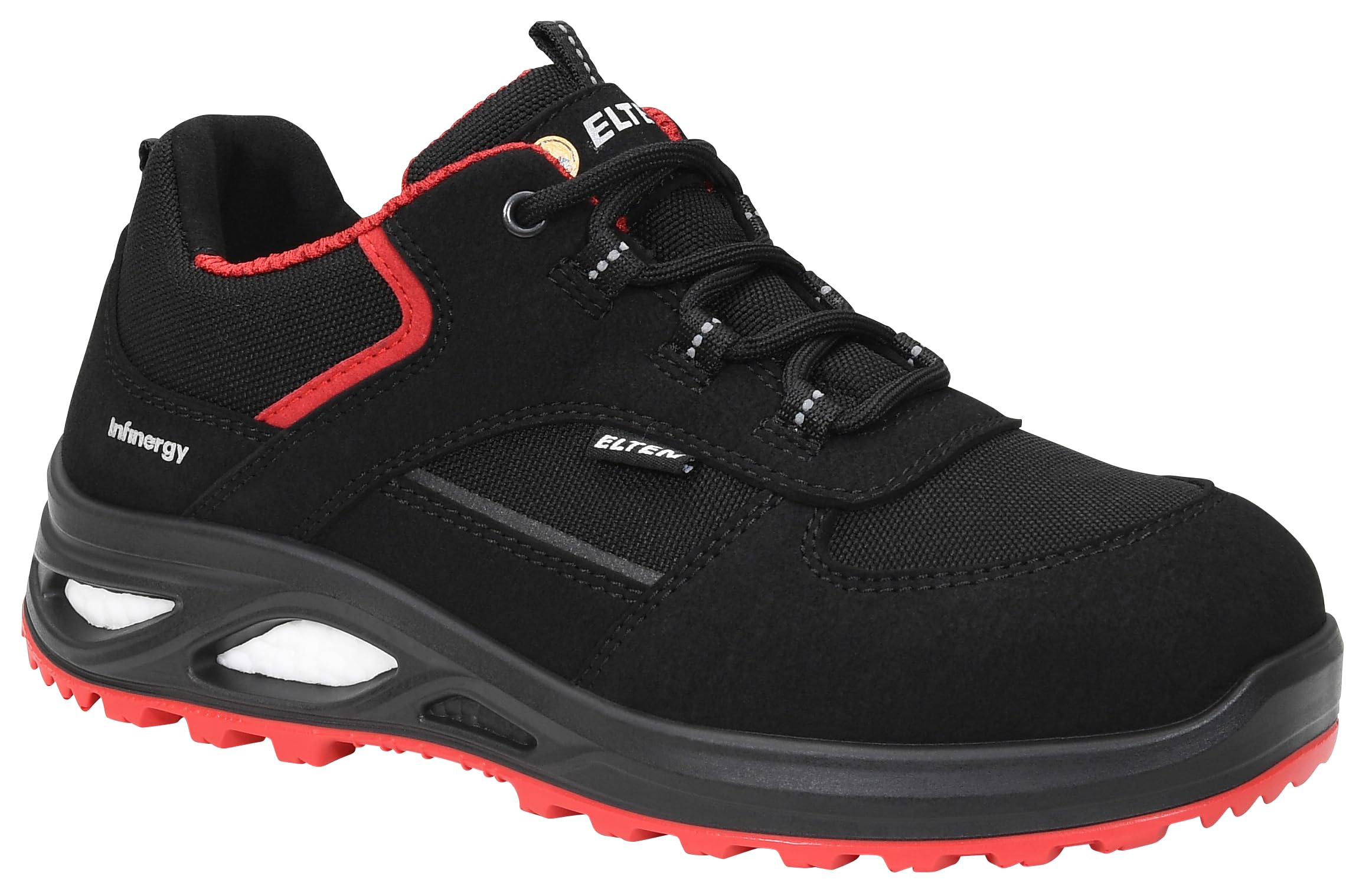 ELTEN Hannah XXTL Black-red Low ESD S3S | Sicherheitsschuhe für Damen & Herren, Stahlkappe, leicht, atmungsaktiv