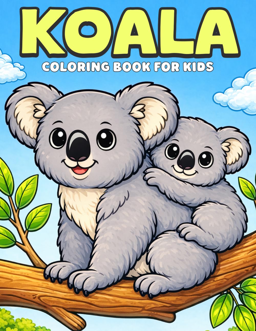 Koala Coloring Book for Kids: Big, Easy and Adorable Koalas, Simple Backgrounds, and Bold Lines for Fun Coloring Time