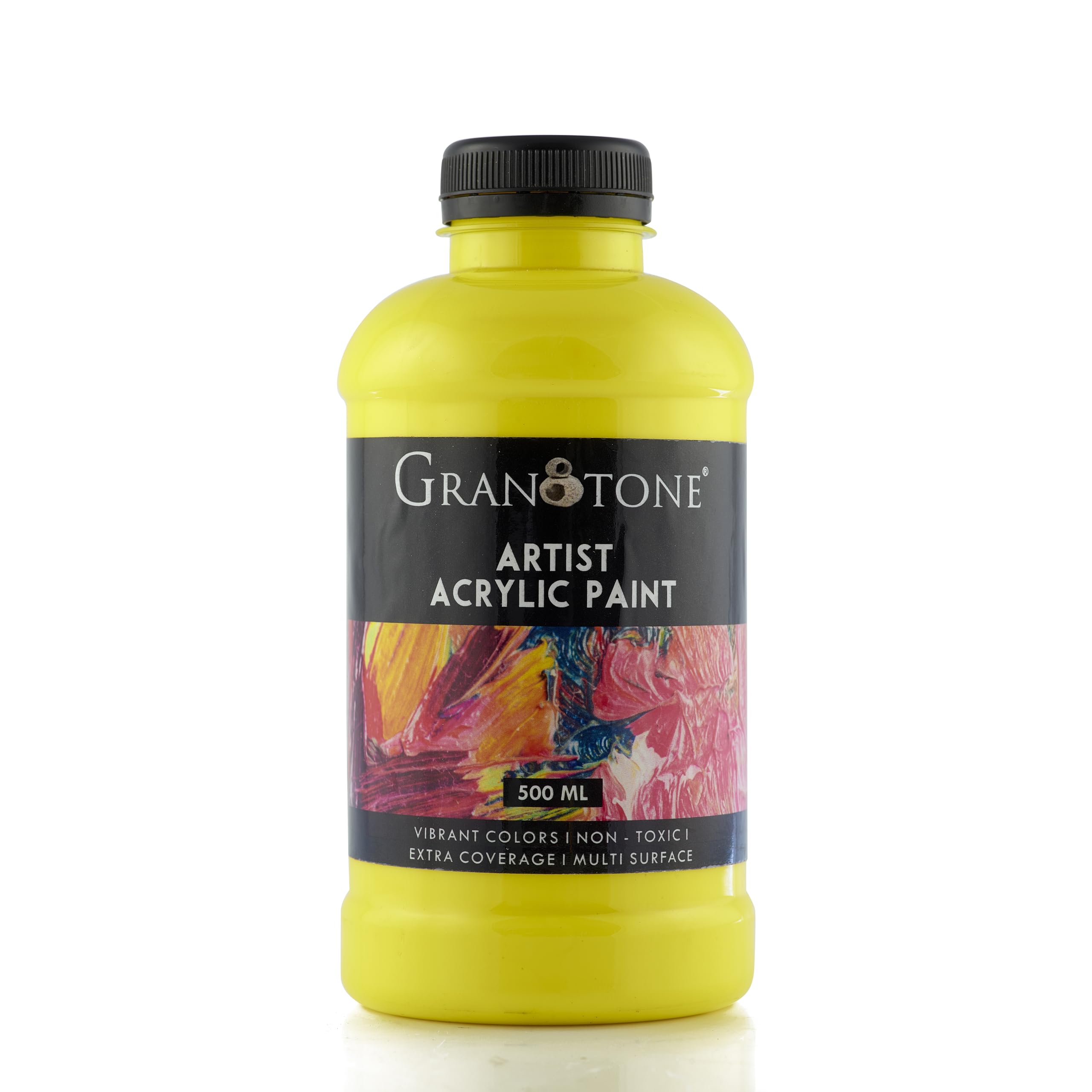 GRANOTONE Acrylic Paint Lemon Yellow 500ml Rich Pigment Non Cracking