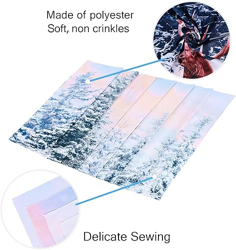 Miniatura 12 de RosieLily Tapiz de Navidad para colgar en la pared, tapiz de invierno, tapiz de ciervo, tapiz de nieve, tapiz de Navidad de Papá Noel, tapiz