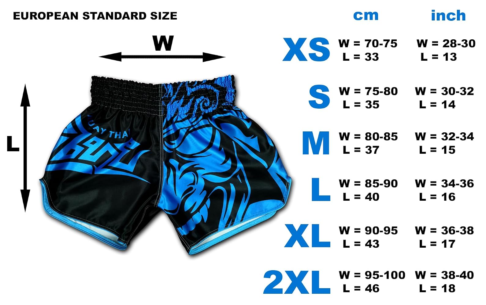 Short De Boxe Unisexe MMA Muay Thai - Tissu Respirant Motif Imprimé Noir/Blanc, Taille Élastique M-XXL