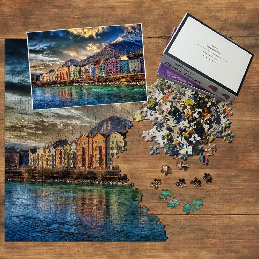 Austria Innsbruck 1000-Piece Wooden Jigsaw Puzzle – Travel Souvenir, 30x20 Inch Finished Size - View #9