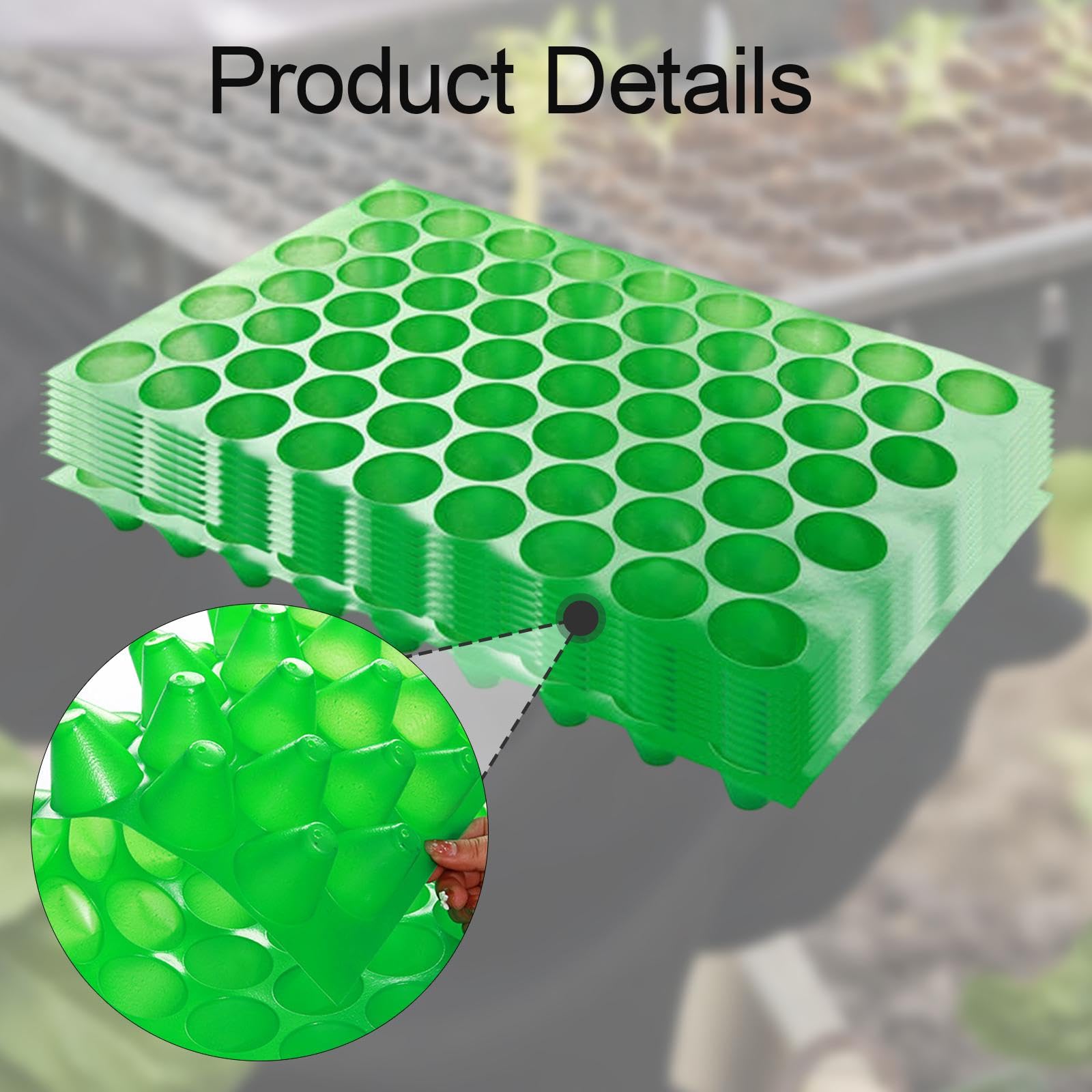 10 Piezas Bandejas para Semilleros Plantas Multipropósito Orificios Pet Reutilizable Adecuado para Viveros Proyectos Paisajismo Jardines Cent, 60 Hoyos
