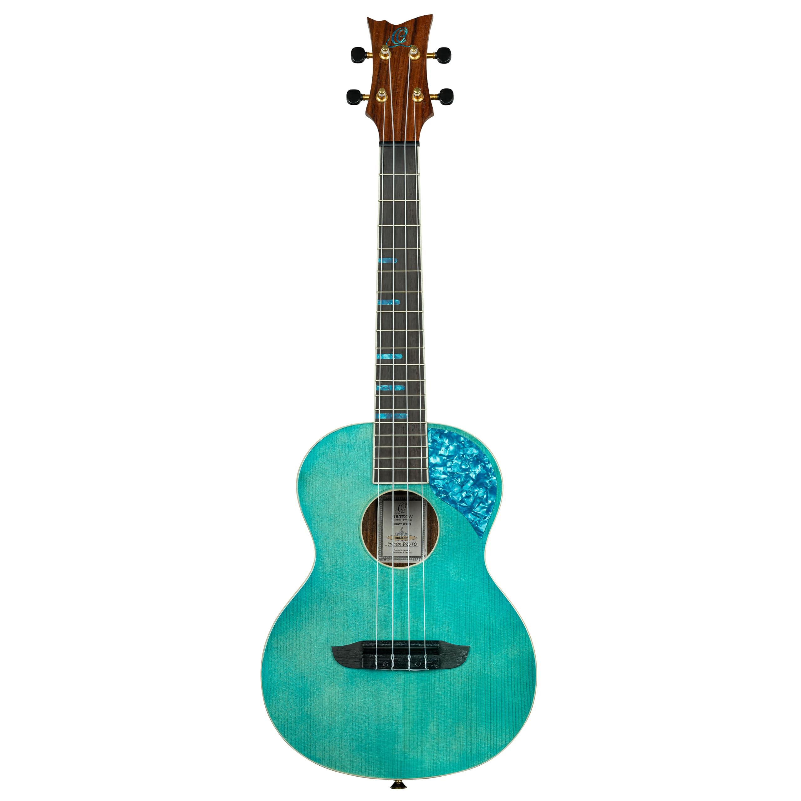 Ortega Guitars Ukulele Tenore Acustico – Ghost Series – Gig Bag Inclusa – Abete Rosso, Blue (RUGH-OCT)