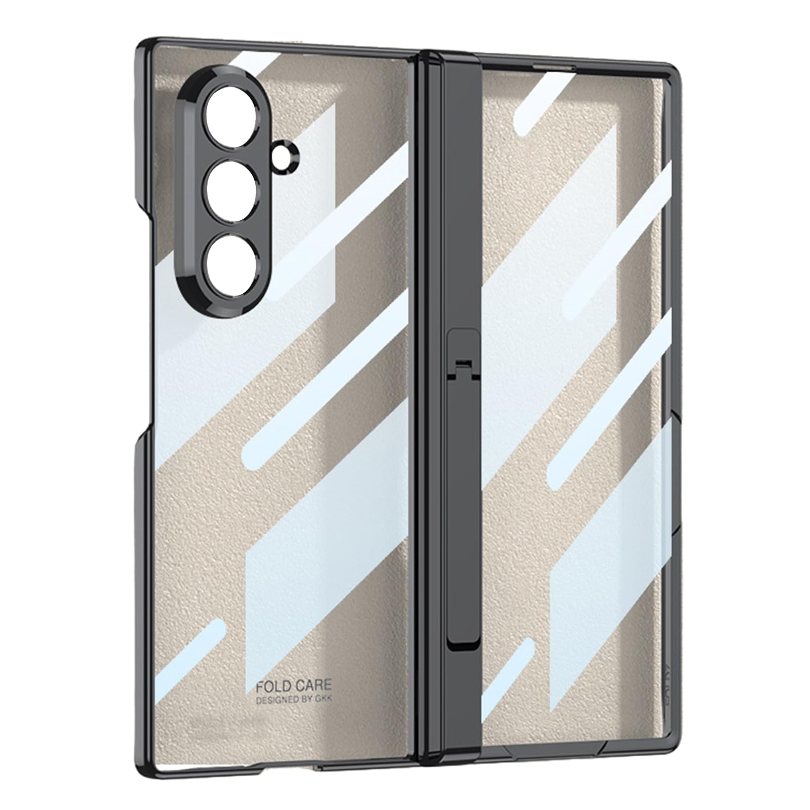 Custodia sottile per Samsung Galaxy Z Fold 8, ultra trasparente, con cerniera e cavalletto