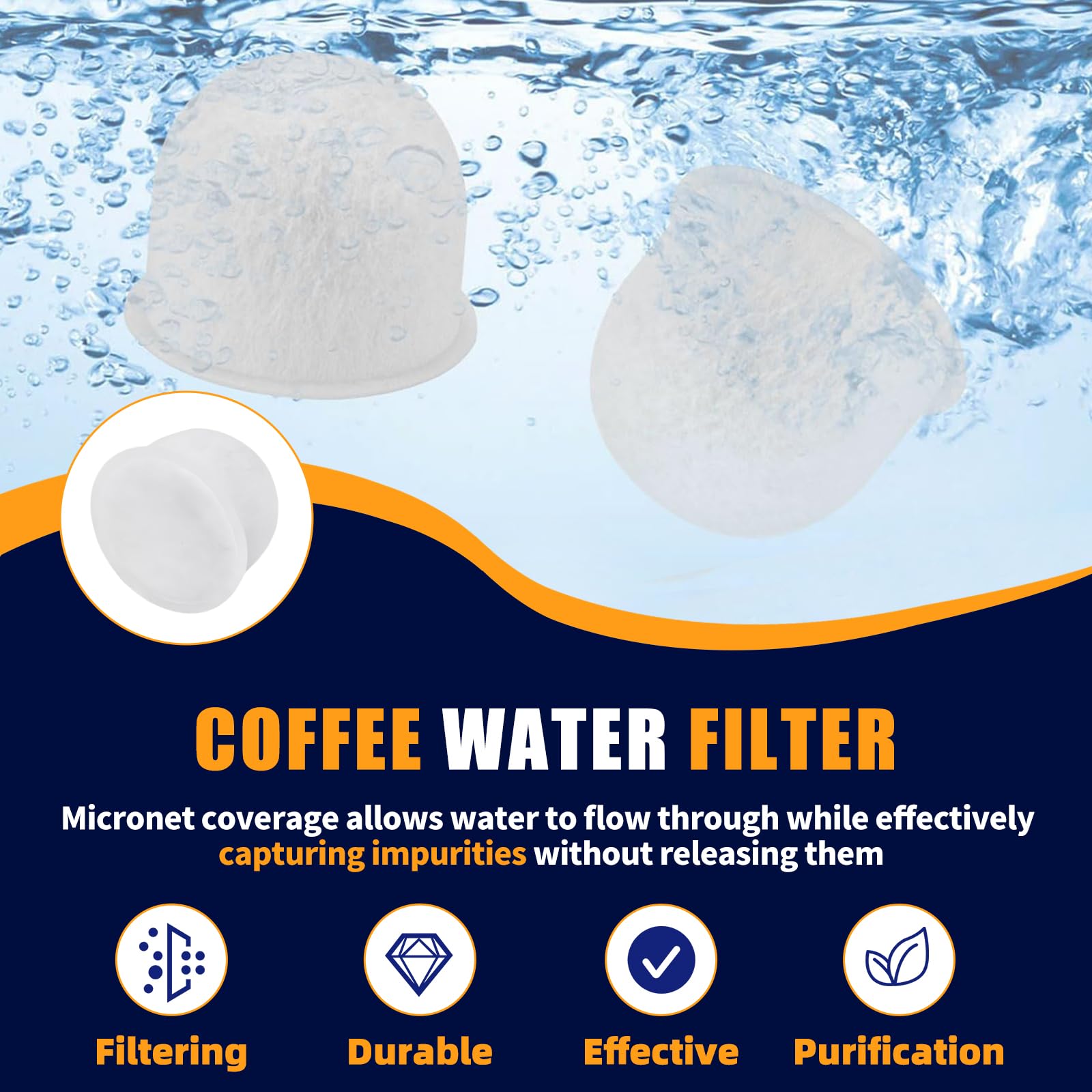 Paquete de 10 cápsulas de filtro de agua para cafetera Wolf Gourmet, filtro de carbón activado de repuesto para WGCM100S, WGCM110S, WGCM120S, compatible con cafetera Wolf Gourmet
