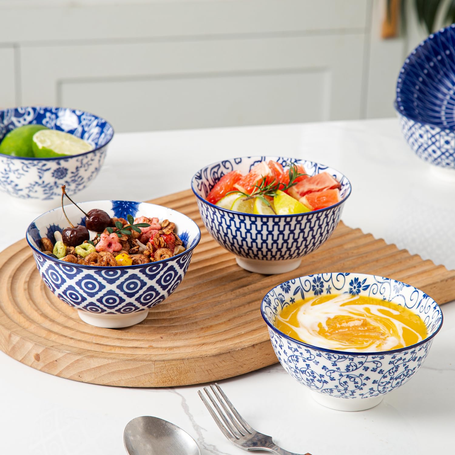 Cerkik Ceramic Dessert Bowl Sets, 350 ml Small Cereal Bowls 12 oz Inch Ice Cream Bowl for Fruit Snack, Dipping Sauce - Image 4