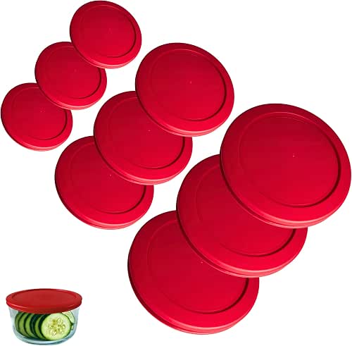 2, 4 & 7 Cup Red Replacement Lids/Covers for Pyrex,