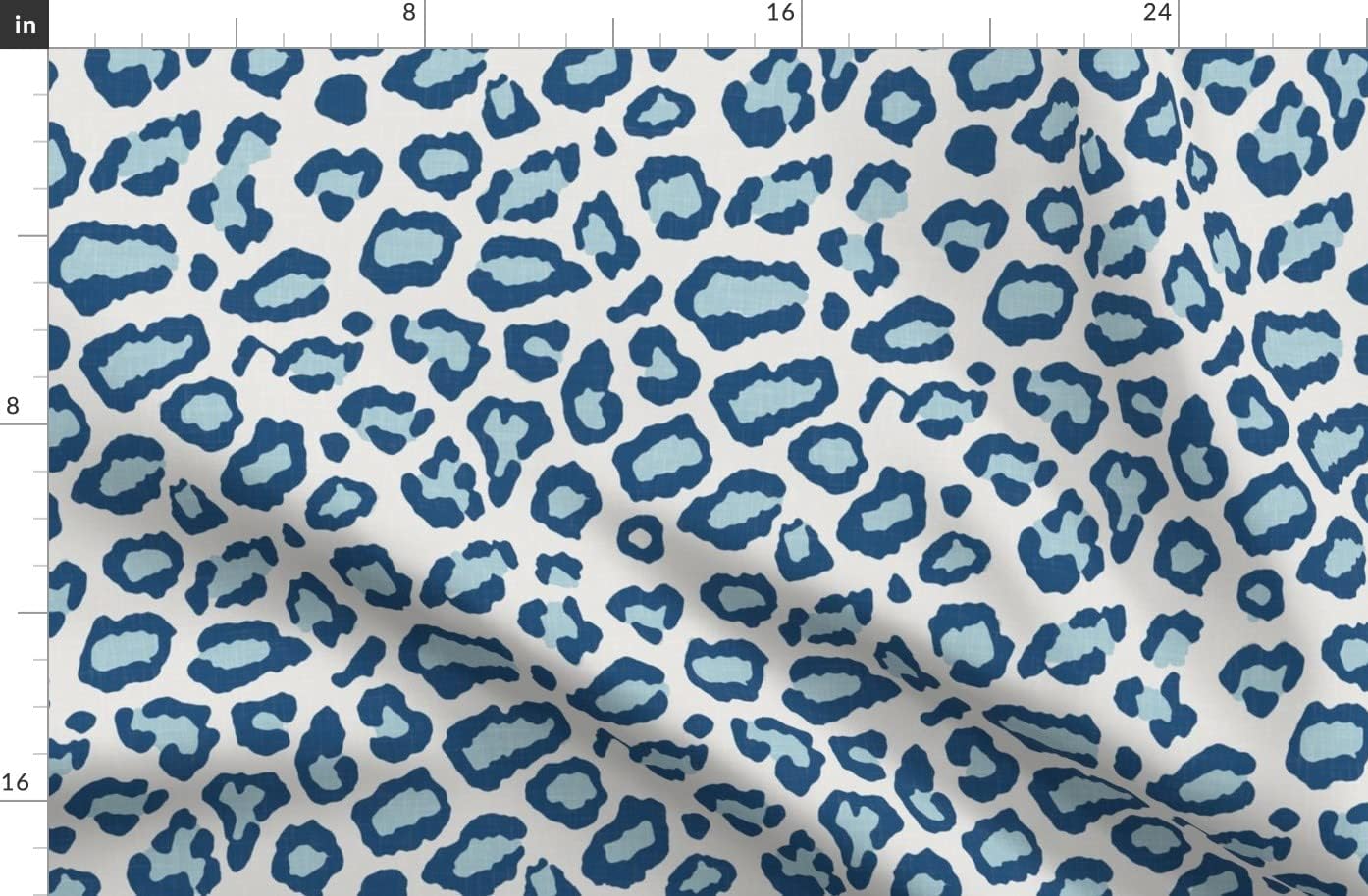 Spoonflower Fabric - Leopard Skin Blue Animal Retro Print Cheetah Jaguar Spots Dots Safari Printed on Organic Cotton Sateen Fabric by The Yard - Sewing Quilting Apparel Home Decor