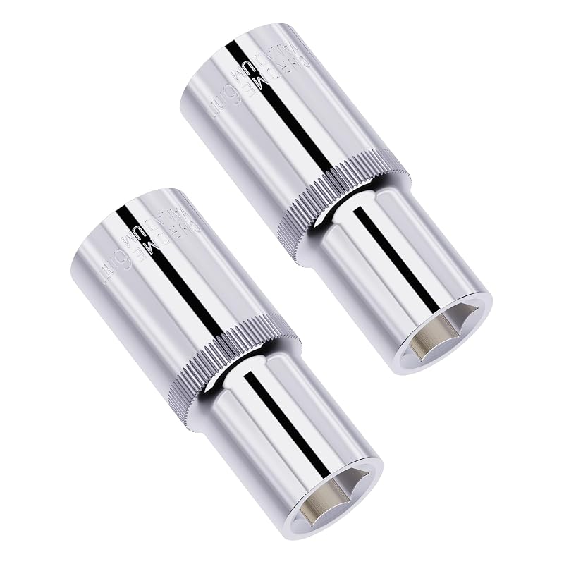 Jogo de soquetes rasos métricos 6 mm, encaixe de 6,35 mm (1/4 pol.), sextavado de 6 pontas, aço CR-V, FOCMKEAS, 2 peças