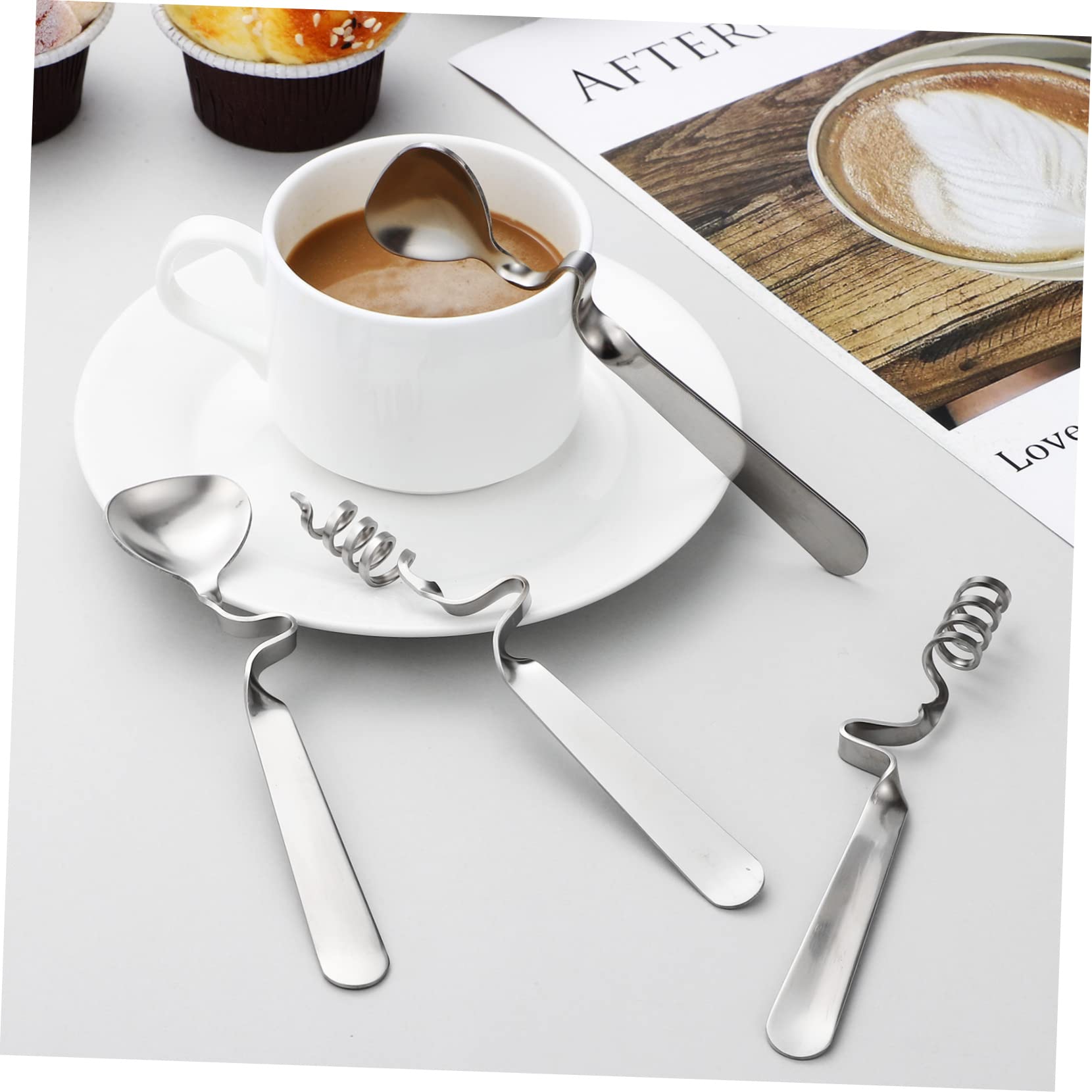 Garneck 3sets Hanging Coffee Spoon Small Spoons Dining Spoons Honey Spoons Stir Spoons Jam Spoons for Tea Hangable Coffee Spoon Teaspoons Honey Stirrers Hanging Spoons 304 Stainless 4pcs*3