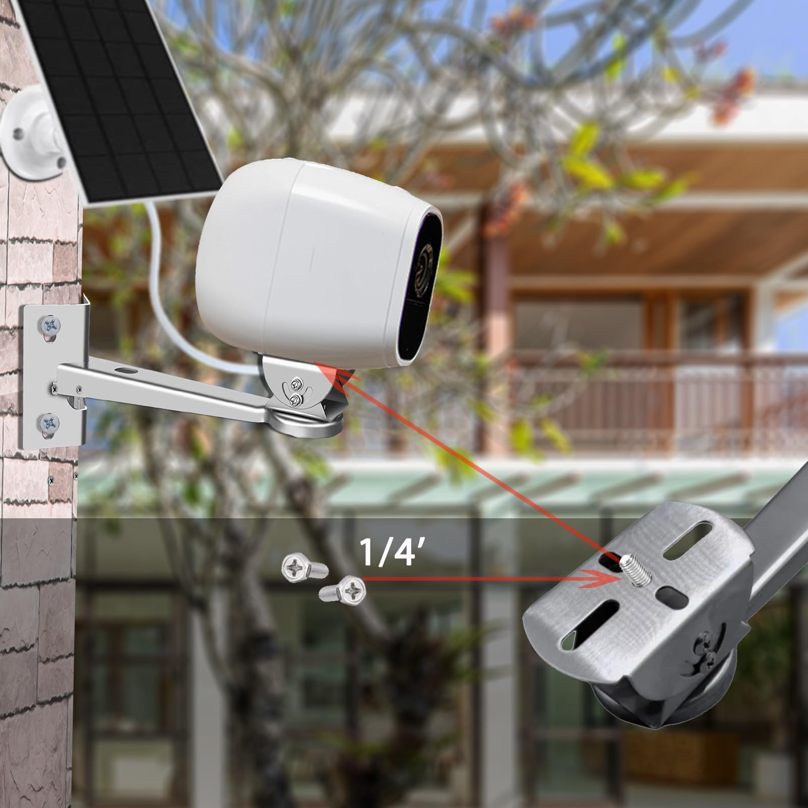 Staffa Angolo Per Telecamera WiTi - Acciaio Inox Per Montaggio Su Parete, Palo O Albero