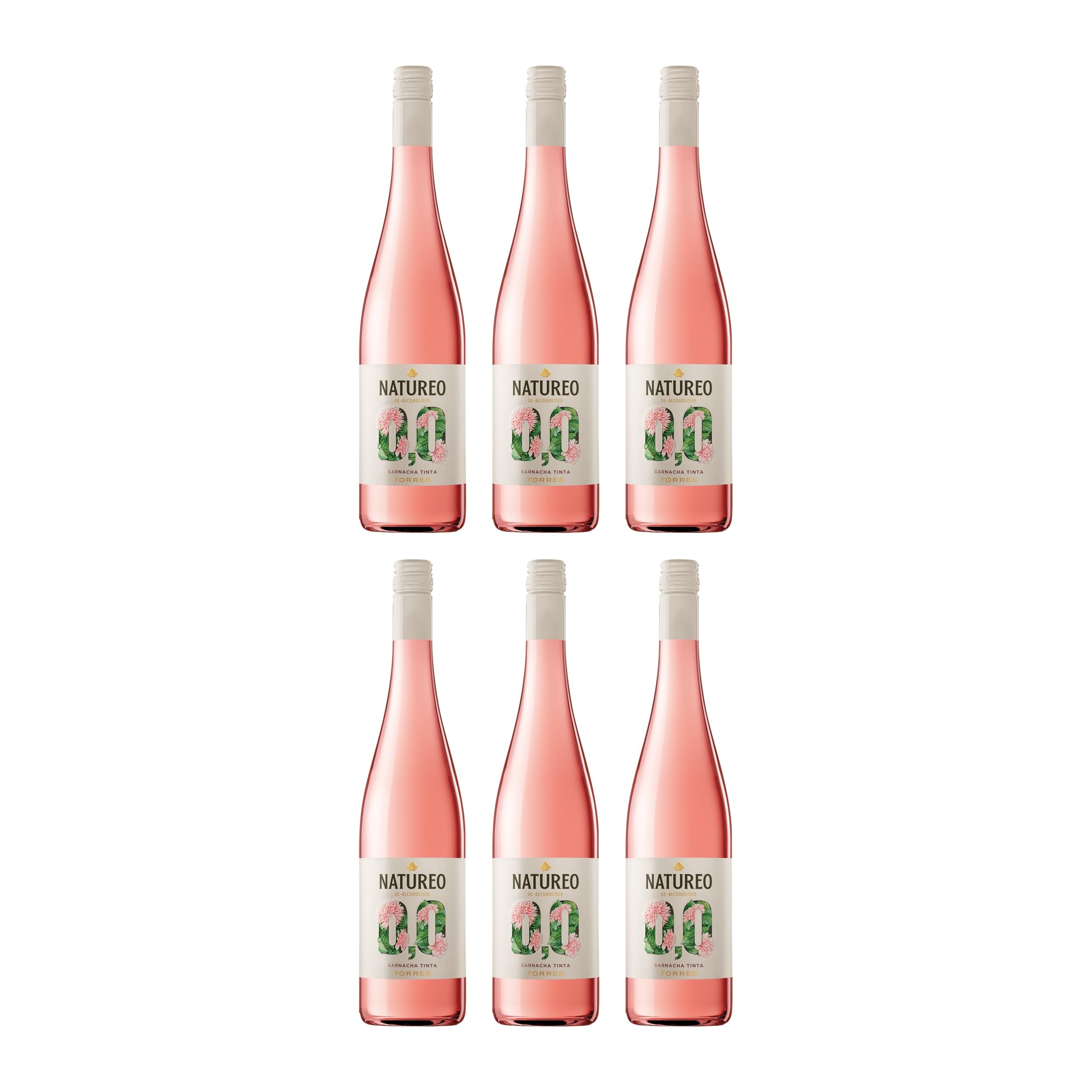Torres Icons Natureo Rosé 0.0 alkoholfrei trocken Roséwein Spanien inkl. FeinWert E-Book (6 x 0.75 l)